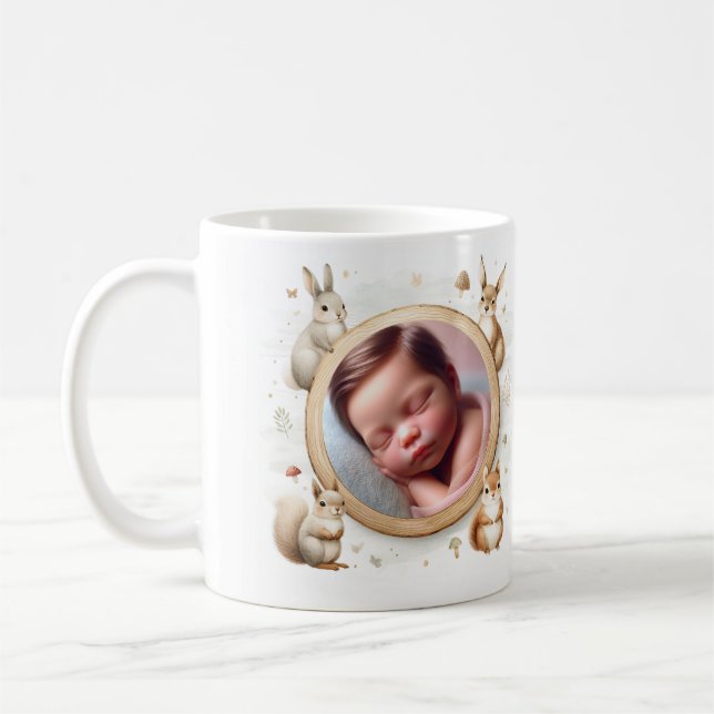 Mug Animaux de bois Faire-part de naissance personnali (Gauche)