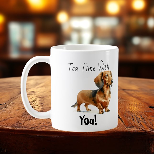 Mug Animaux de compagnie Dachshund Bruns 'Heure du thé (Créateur téléchargé)