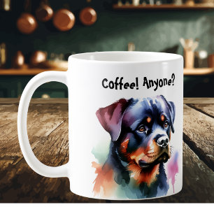 Mug Animaux de compagnie Noirs Rottweiler Personnalise