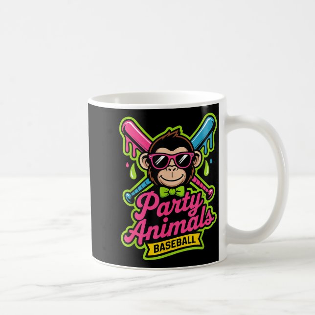 Mug Animaux de fête baseball singe drôle slime vibrant (Droite)