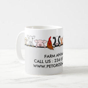 Mug Animaux de la ferme Mouton Poulet Vache client