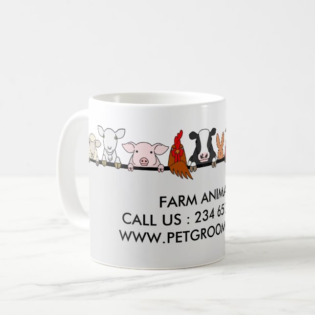 Mug Animaux de la ferme Mouton Poulet Vache client (Devant gauche)