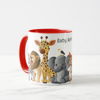 Mug Animaux de safari mignons personnalisés Nom des en