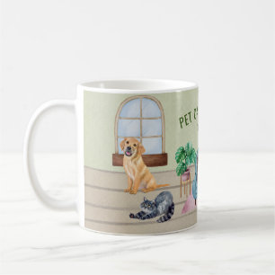 Mug Animaux domestiques assis, Chien marchant, Groomin