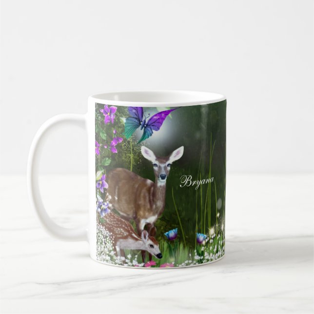 Mug Animaux enchantés de la forêt de fantaisie (Gauche)