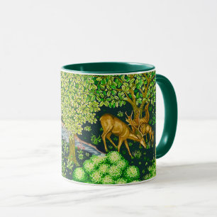 Mug ANIMAUX FORESTIERS, DEERS PAR BROOK Blue Green Flo