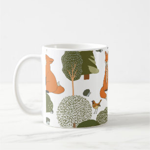 Mug Animaux forestiers : renards, oiseaux motifs