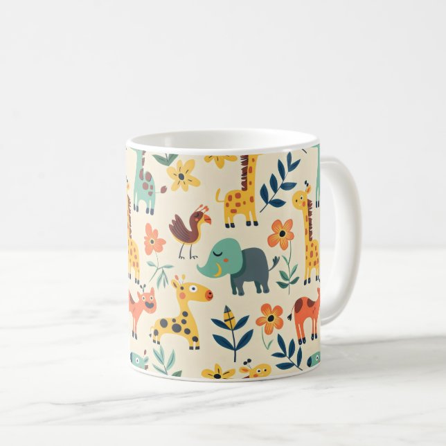 Mug Animaux fous Motif coloré (Devant droit)