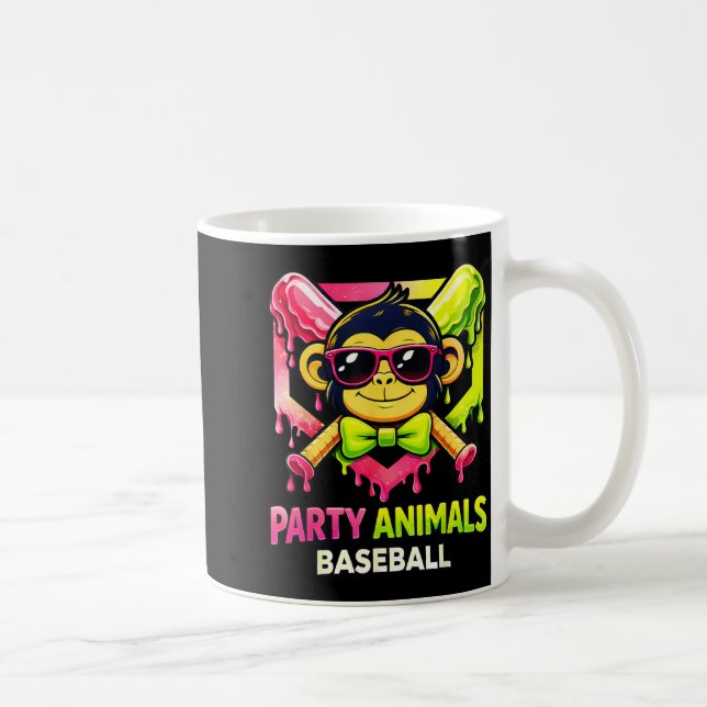 Mug Animaux Garçon Singe Drôle de Baseball avec Lunett (Droite)