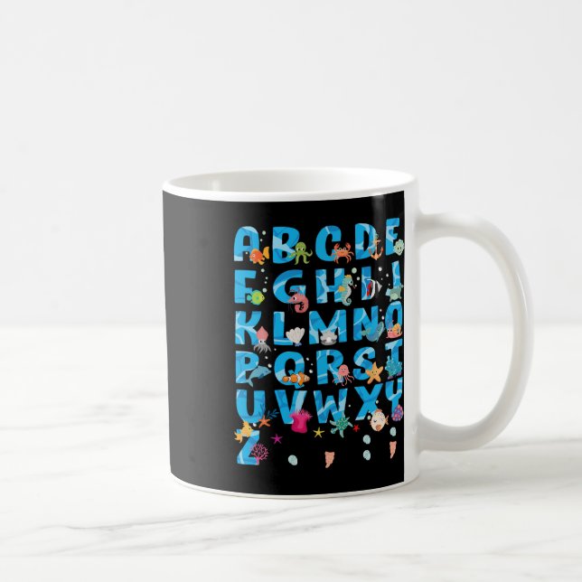 Mug Animaux Marins Mignons Alphabet Drôle Été Abc T Do (Droite)