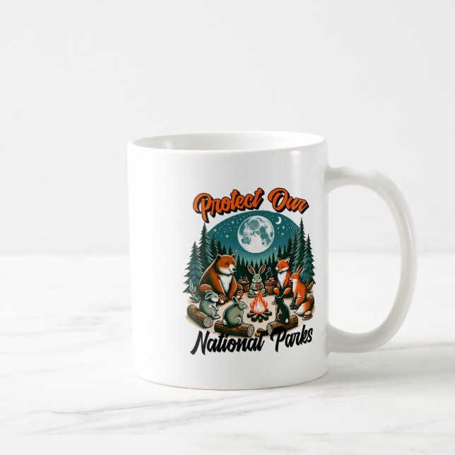 Mug Animaux Mignons Camping Protégeons Nos Parcs Natio (Droite)