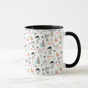 Mug Animaux mignons de région boisée et motif indien