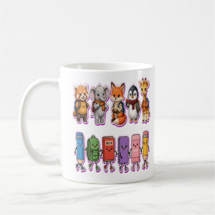 Mug Animaux mignons de rentrée scolaire PNG Ventilat