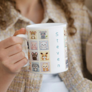 Mug Animaux mignons I Enfants Nom personnalisé Café Mu