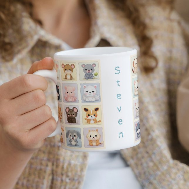 Mug Animaux mignons I Enfants Nom personnalisé Café Mu (Créateur téléchargé)