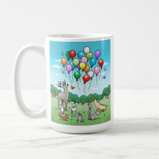 Mug Animaux regardent les ballons colorés