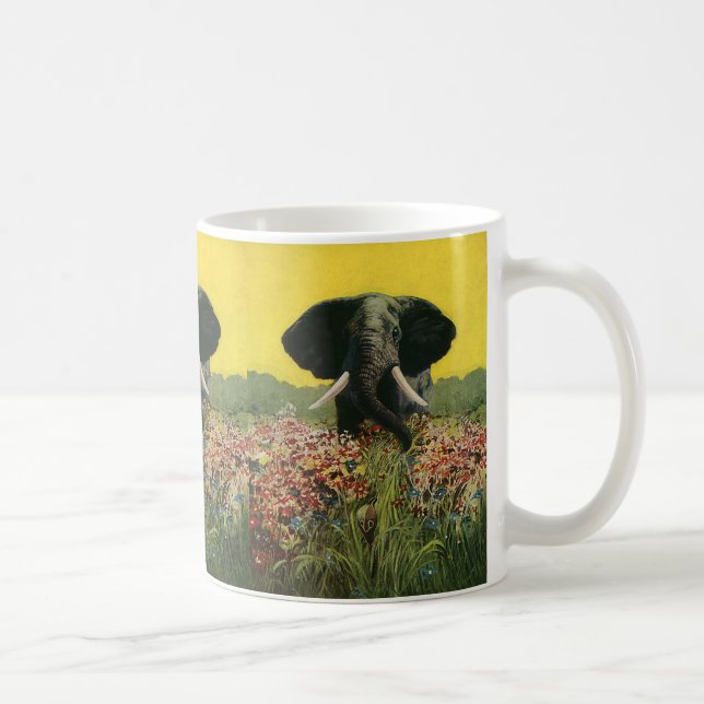 Mug Animaux sauvages vintages, Cobra Serpent Eléphant  (Droite)