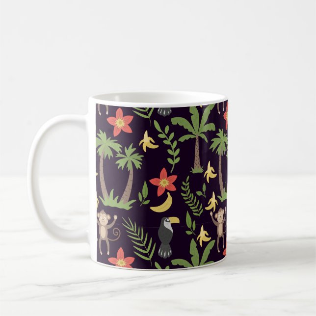 Mug Animaux tropicaux singes motifs sans soudure & mac (Gauche)