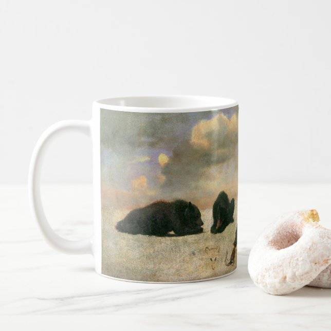 Mug Animaux vintages, Ours grizzlis par Albert Biersta (Avec donut)