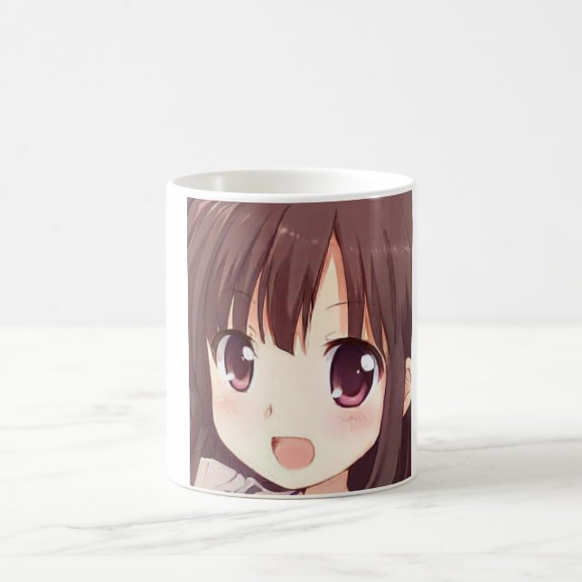 Mug Anime brune fille aux cheveux avec les yeux de pru (Centre)