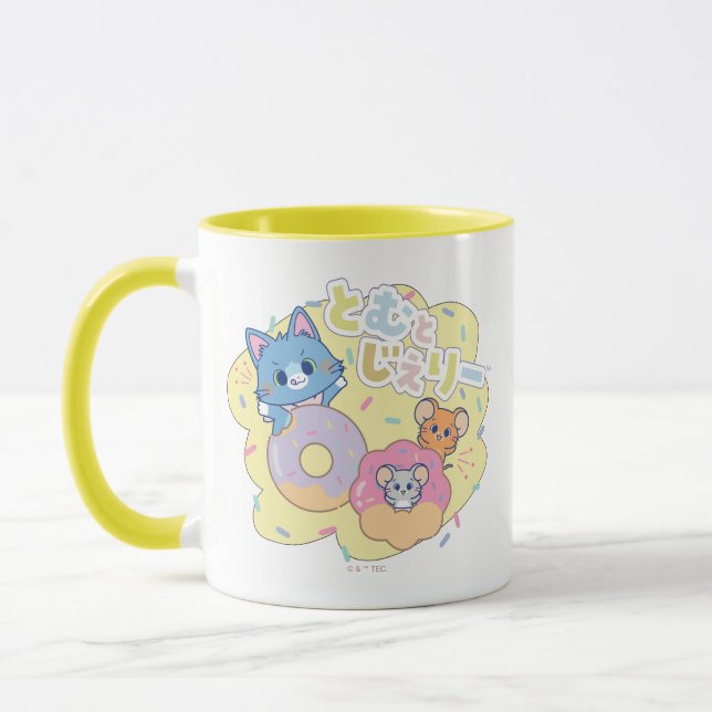 Mug Anime Donut délice avec Tom, Jerry et Tuffy (Gauche)