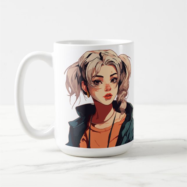 Mug Anime Dream : Beauté aux Cheveux Beige (Gauche)