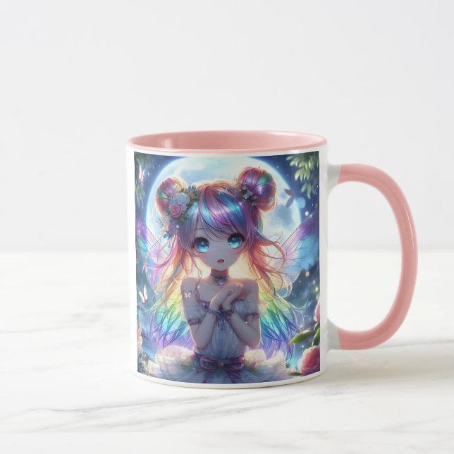 Mug Anime Girl Arc-en-ciel Chanter Lune Fée (Droite)