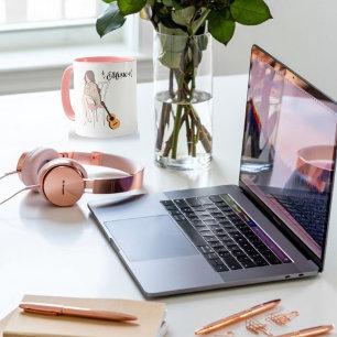 Mug Anime Girl assise avec gwt & Music Notes - Aesthe