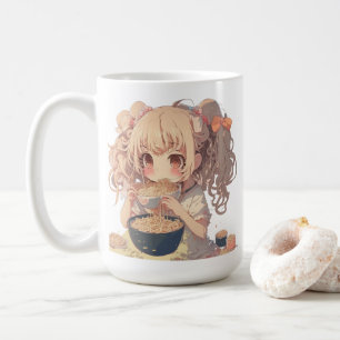 Mug Anime Girl Manger Ramen nouilles Personnalisées