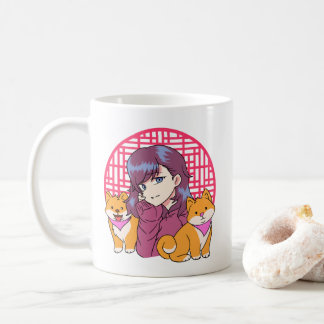 Mug Anime Girl with Dogs
