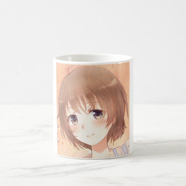 Mug Anime jeune brune brune fille (Centre)