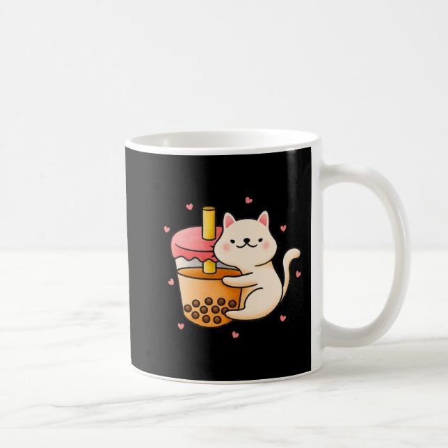 Mug Anime Kawaii Chat Boba Bubble Tea Anime Merch Cade (Droite)