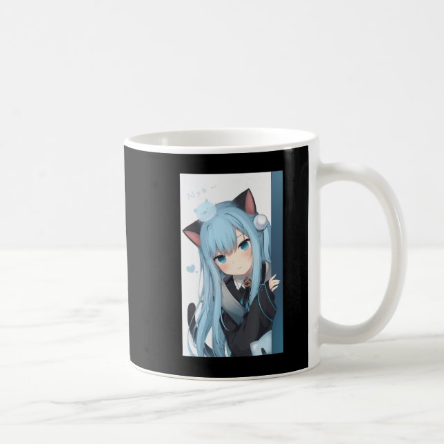 Mug Anime Neko Cat Girl Pastel Kawaii Japanese Waifu O (Droite)