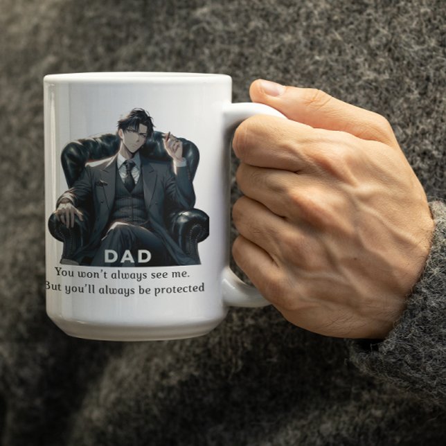 Mug Anime Papa dit qu'il a toujours ton dos (Créateur téléchargé)