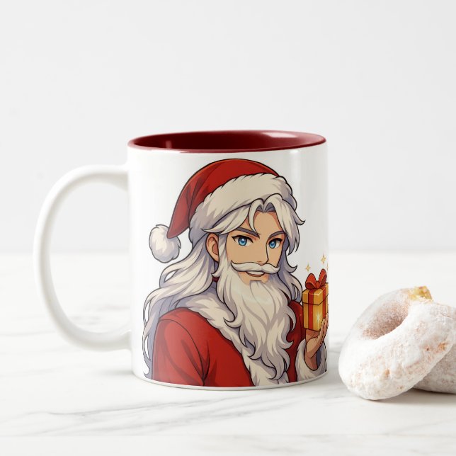 Mug Anime Santa Mignon - Tasse de Café de Noël et  (Avec donut)