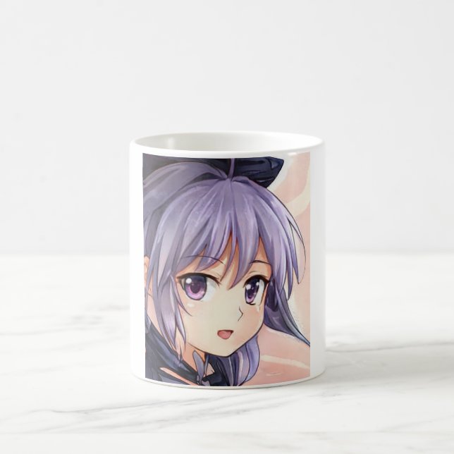 Mug Anime violet cheveux fille yeux violet (Centre)