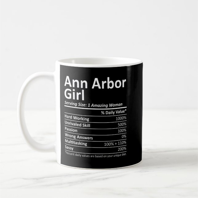 Mug ANN ARBOR GIRL MI MICHIGAN Funny City Home Roots (Gauche)