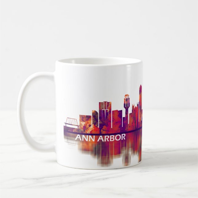 Mug Ann Arbor Michigan Skyline (Gauche)