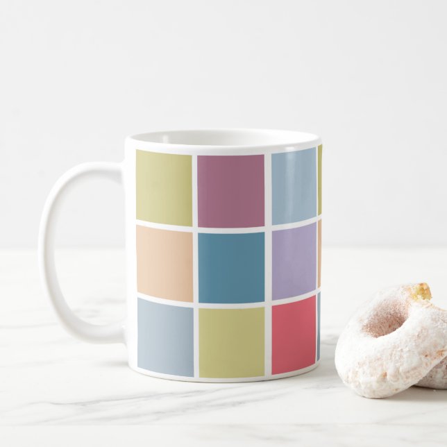 Mug Ann Arbor Pastel Chalk Carrés (Avec donut)