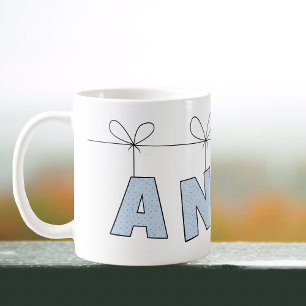 Mug Anna Lettres Mignonnes Avec Nom de Coeur