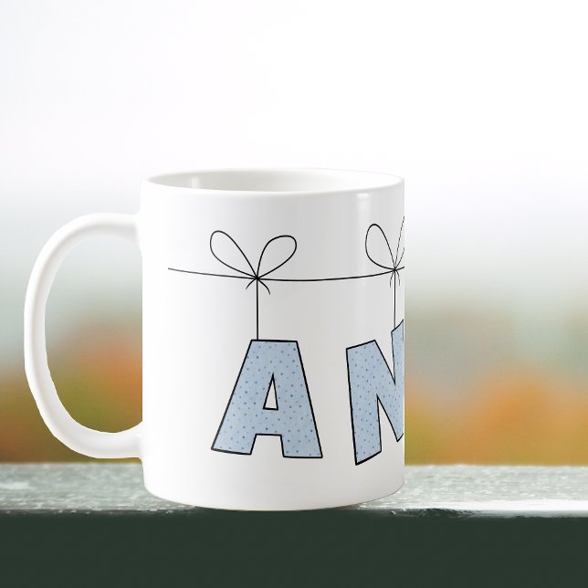 Mug Anna Lettres Mignonnes Avec Nom et Cœur (Créateur téléchargé)