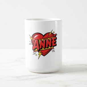 Mug Anne Comic Pop Art Cœur Nom