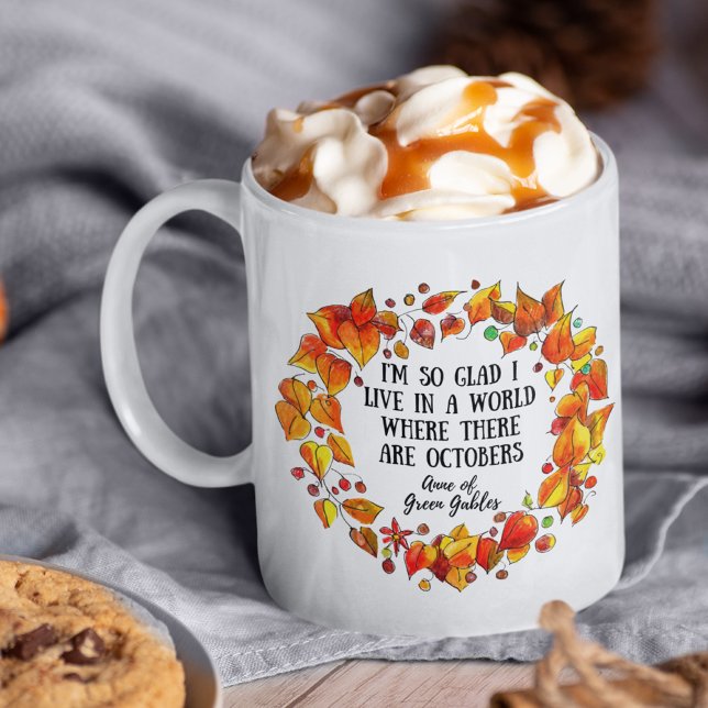 Mug Anne of Green Gables Automne Octobre Bookworm Auto (This Anne of Green Gables mug makes great decor for a bookworm!)