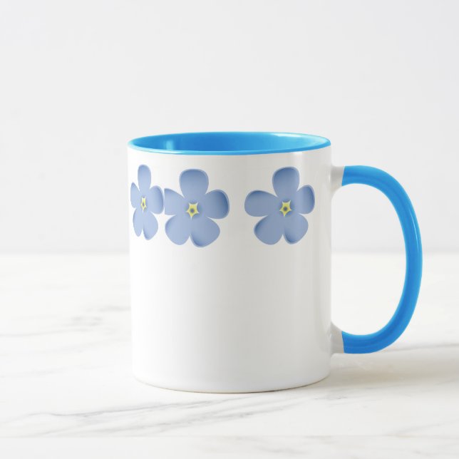 Mug Anneau des fleurs bleues (Droite)