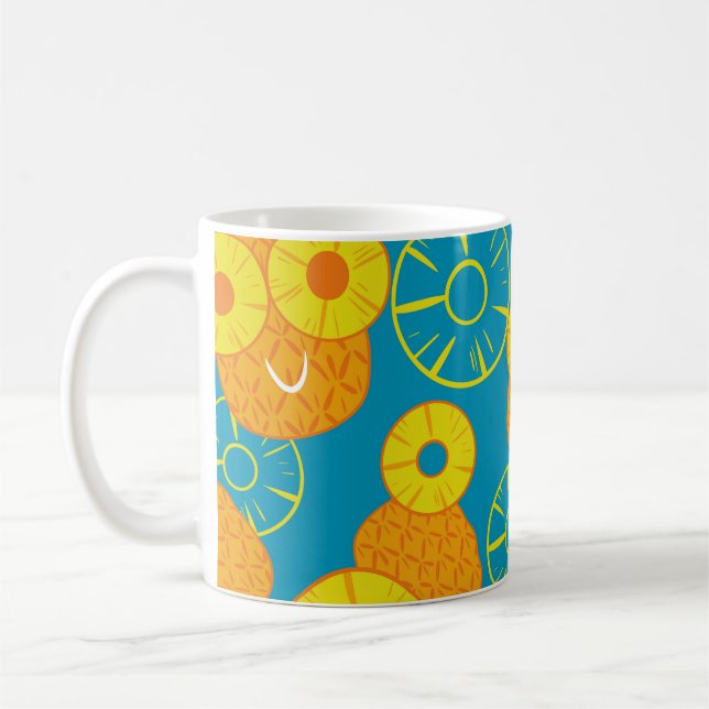 Mug Anneaux d'ananas : Caricature de Doodle Vintage. (Gauche)