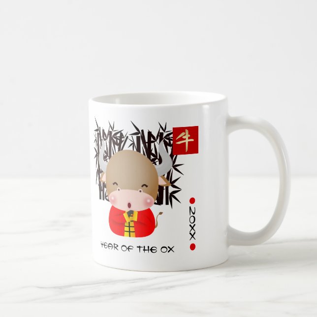 Mug Année chinoise du boeuf| Cadeau personnalisé Année (Droite)