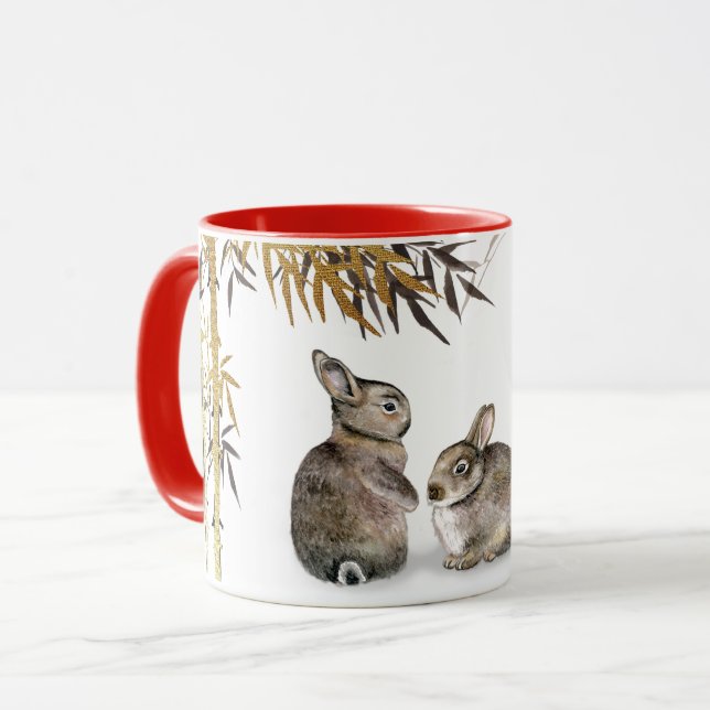 Mug Année chinoise du lapin | Année personnalisée (Devant gauche)