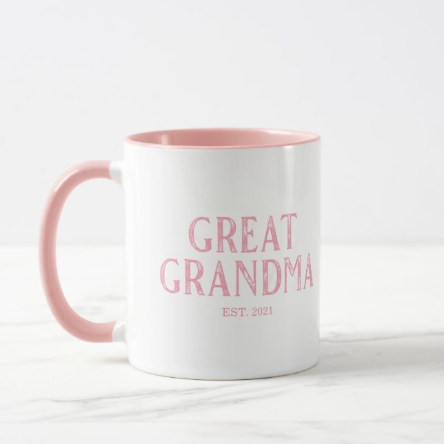 Mug Année de création de la grande grand-mère rose (Gauche)