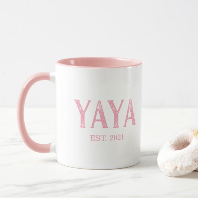 Mug Année de création de Pink YaYa (Avec donut)