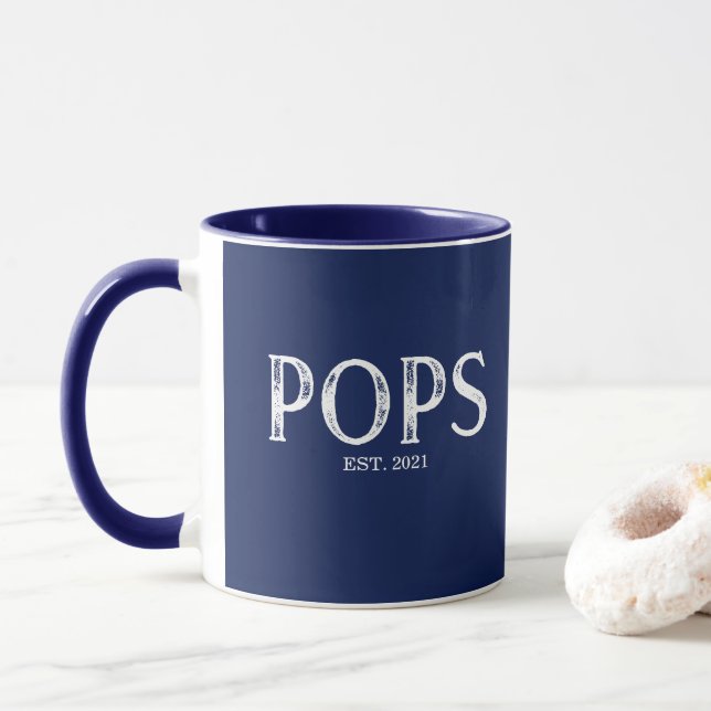 Mug Année de création des Pops Bleu Marine (Avec donut)